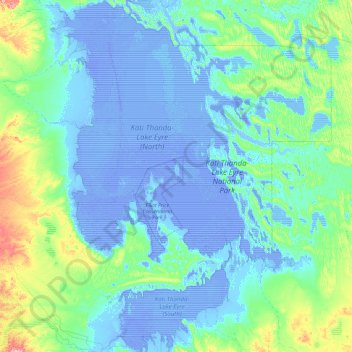 Mapa topográfico Lake Eyre, altitud, relieve