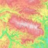 Mapa topográfico Mont Lozère, altitud, relieve