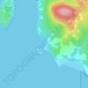 Mapa topográfico Charlotte Cove, altitud, relieve