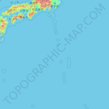Mapa topográfico Tokyo, altitud, relieve