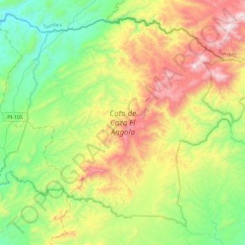 Mapa topográfico Sullana, altitud, relieve