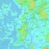 Mapa topográfico Muan, altitud, relieve