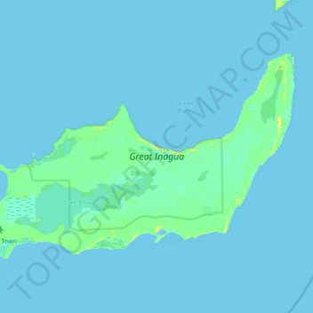 Mapa topográfico Great Inagua Island, altitud, relieve