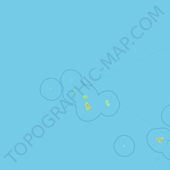 Mapa topográfico Islas de Sotavento, altitud, relieve