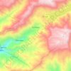 Mapa topográfico Curibaya, altitud, relieve