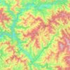 Mapa topográfico Pauri, altitud, relieve