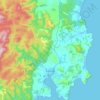 Mapa topográfico Triabunna, altitud, relieve