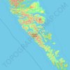 Mapa topográfico Moresby Island, altitud, relieve