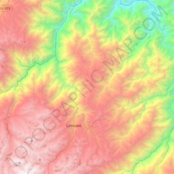 Mapa topográfico Phara, altitud, relieve