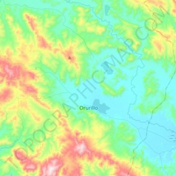 Mapa topográfico Orurillo, altitud, relieve