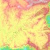 Mapa topográfico Xã Đa Quyn, altitud, relieve