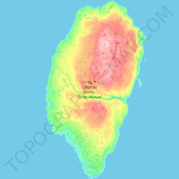 Mapa topográfico Mansel Island, altitud, relieve