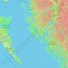 Mapa topográfico North Coast Regional District, altitud, relieve