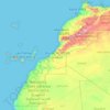 Mapa topográfico Marokko, altitud, relieve