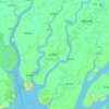 Mapa topográfico Barguna District, altitud, relieve