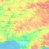 Mapa topográfico Guadiana, altitud, relieve