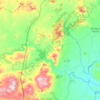 Mapa topográfico Culebrina, altitud, relieve