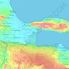 Mapa topográfico Samaná, altitud, relieve
