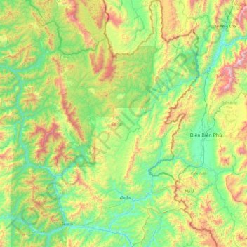 Mapa topográfico ເມືອງໃໝ, altitud, relieve