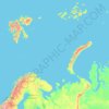 Mapa topográfico Óblast de Arcángel, altitud, relieve