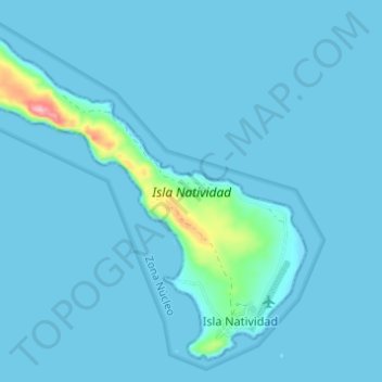 Mapa topográfico Isla Natividad, altitud, relieve