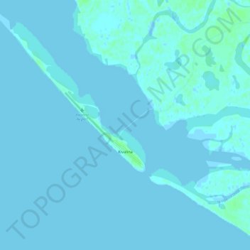 Mapa topográfico Kivalina, altitud, relieve