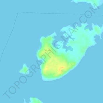 Mapa topográfico Siapar Island, altitud, relieve