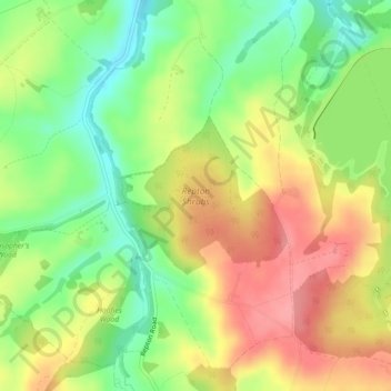 Mapa topográfico Repton Shrubs, altitud, relieve