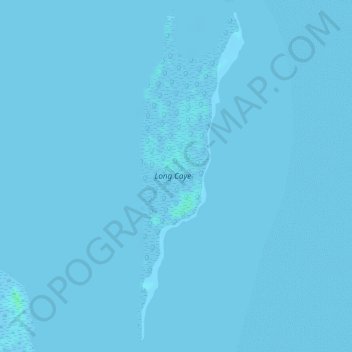 Mapa topográfico Long Caye, altitud, relieve