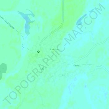 Mapa topográfico Rivadavia, altitud, relieve