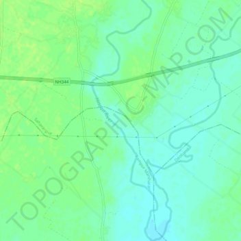 Mapa topográfico Hindon, altitud, relieve