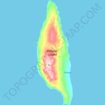 Mapa topográfico Dalupiri Island, altitud, relieve