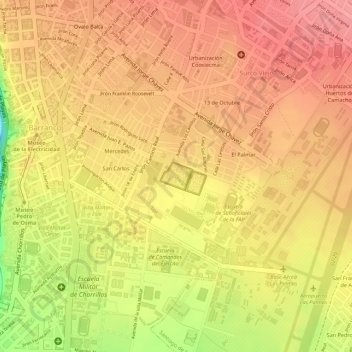 Mapa topográfico Parque Ecológico Voces por el Clima, altitud, relieve