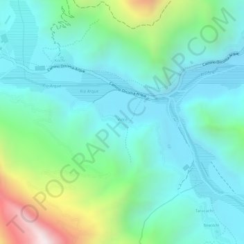 Mapa topográfico Vinto, altitud, relieve