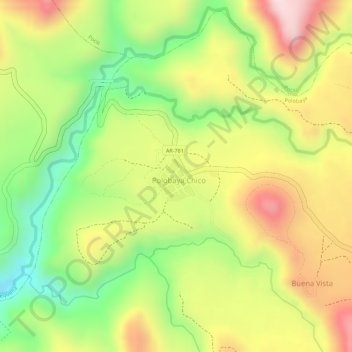 Mapa topográfico Plaza Mayor, altitud, relieve