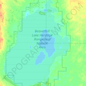 Mapa topográfico Beaverhill Lake, altitud, relieve