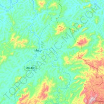 Mapa topográfico Rio São Manuel, altitud, relieve