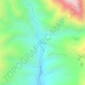 Mapa topográfico Huari Huari, altitud, relieve