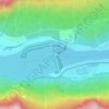 Mapa topográfico Columbia River, altitud, relieve