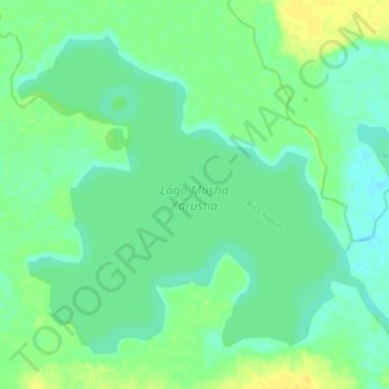 Mapa topográfico Lago Musha Karusha, altitud, relieve
