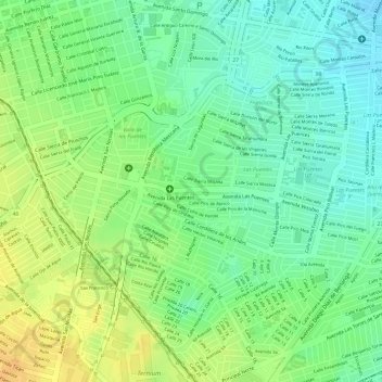 Mapa topográfico Las Arboledas, altitud, relieve