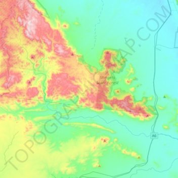 Mapa topográfico Reid River, altitud, relieve