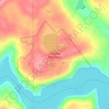 Mapa topográfico Lacawac Sanctuary, altitud, relieve
