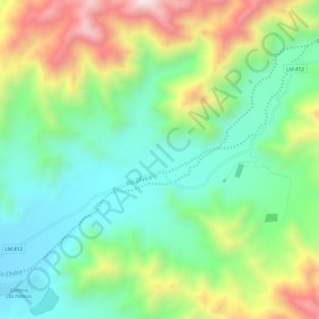Mapa topográfico Río Chilca, altitud, relieve