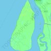 Mapa topográfico Sagar Island, altitud, relieve