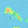 Mapa topográfico Isola Razzoli, altitud, relieve