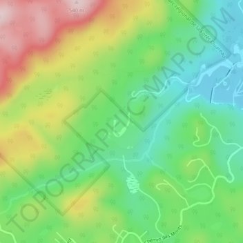 Mapa topográfico Lac de la Capucine, altitud, relieve