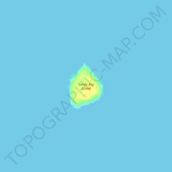 Mapa topográfico Sandy Bay Island, altitud, relieve