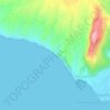 Mapa topográfico Vlychada Nude/Gay Beach, altitud, relieve