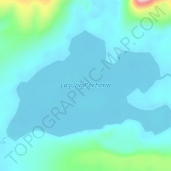 Mapa topográfico Laguna Pacharía, altitud, relieve